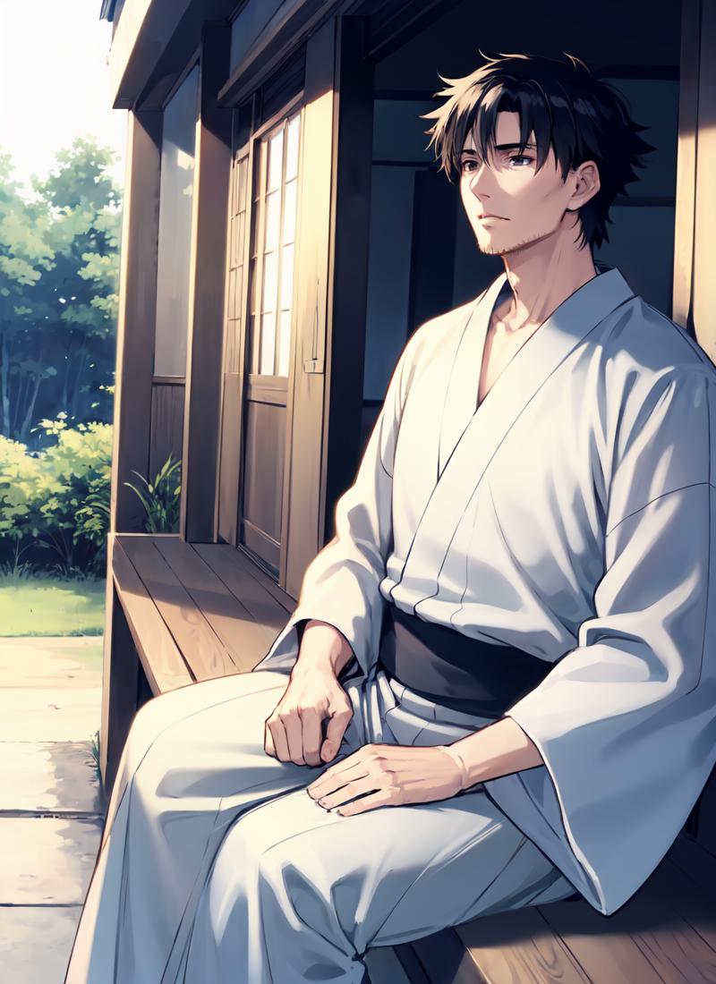 52690-921950658-boichi manga style, emiyaki, stubble, mature male, male focus, japanese clothes, solo, kimono, sitting, veranda, manly _lora_emi.png